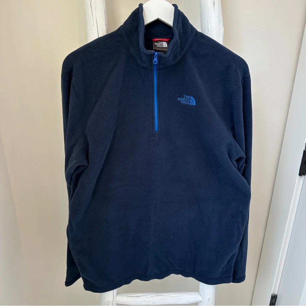 The North Face Men's Deep Blue Fleece Quarter Zip Pullover Size Medium